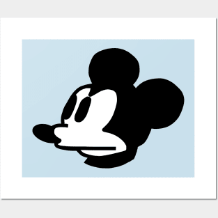 Steamboat Willie Unhappy Mouse Portrait Posters and Art